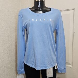 PINK Victoria's Secret Women's Blue Long Sleeve Top